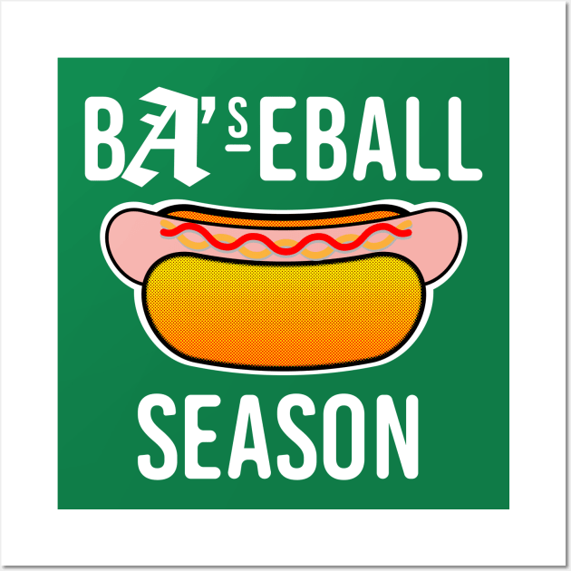 Baseball Season - Hotdog (white) Wall Art by mikelcal